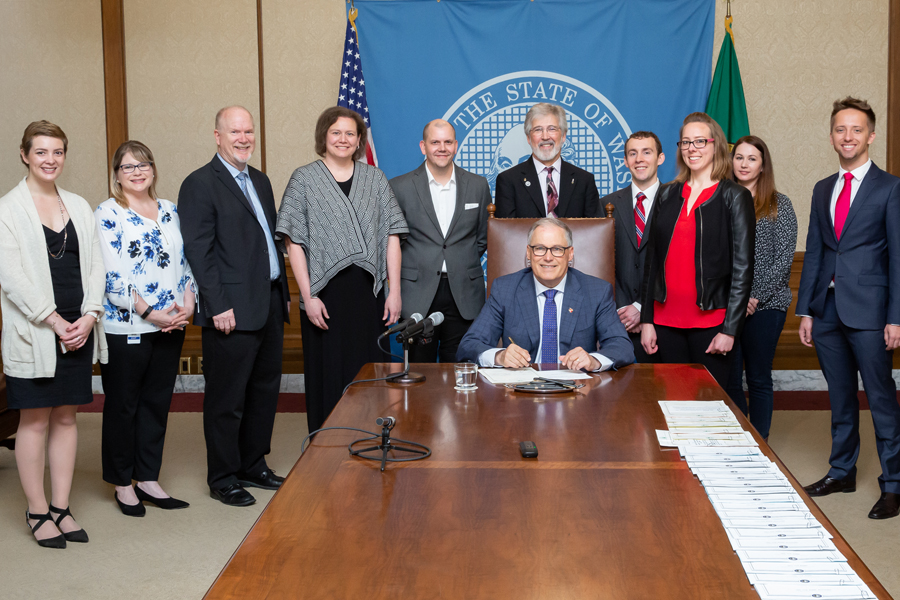 bill signing with AIA Seattle and AIA Washington Council staff