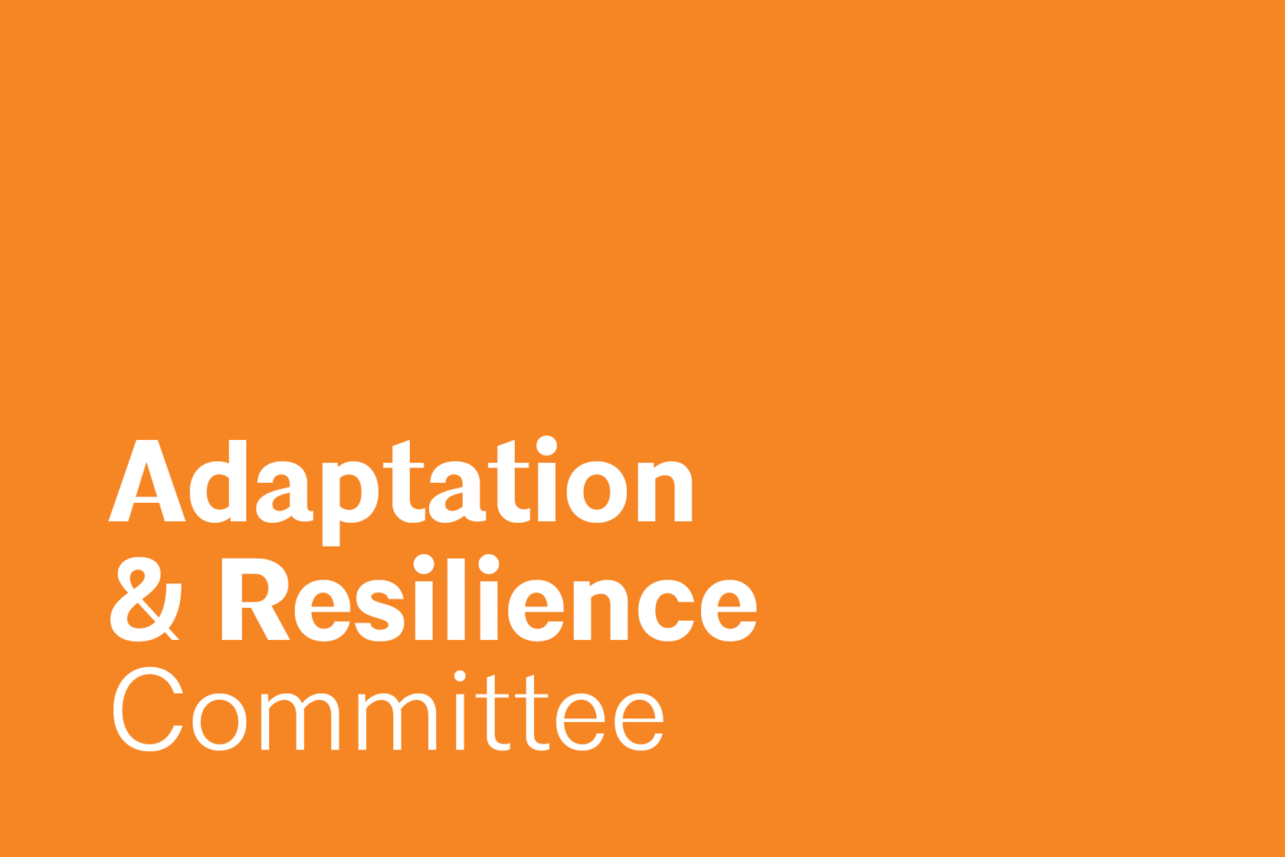The Adaptation & Resilience Committee (formerly the Disaster Preparedness & Response Committee) informs and designs professional action in preparing for and responding to stressors and shocks that communities may face.
