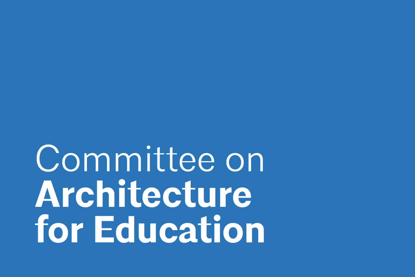Committee on Architecture for Education (CAE) develops a knowledge sharing network of individuals that impact planning and design of early learning, K-12, higher education, and other learning environments and shares innovative ideas, trends and best practices in education through local events, programs and tours that strengthen relationships between architects, allied organizations, client groups and the public at large.
