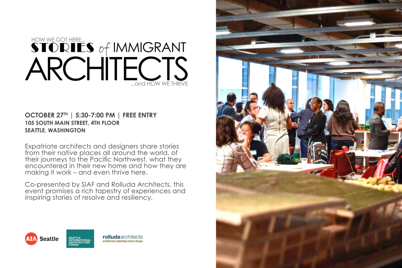 Immigrant architects and designers share stories from their native places all around the world, and their journeys to the Pacific Northwest. Hear what they encountered in their new home, how they are making it work – and how they've even managed to thrive here.