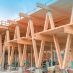 Mass timber framing with sloping columns
