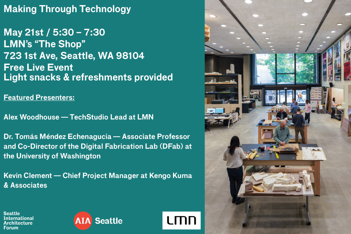 This in-person-only event, titled “Making Through Technology: How Digital Tools Transform Architectural Fabrication,” will explore how computational design, interoperability, and digital-to-physical workflows are reshaping fabrication and construction in architecture—both locally and overseas.